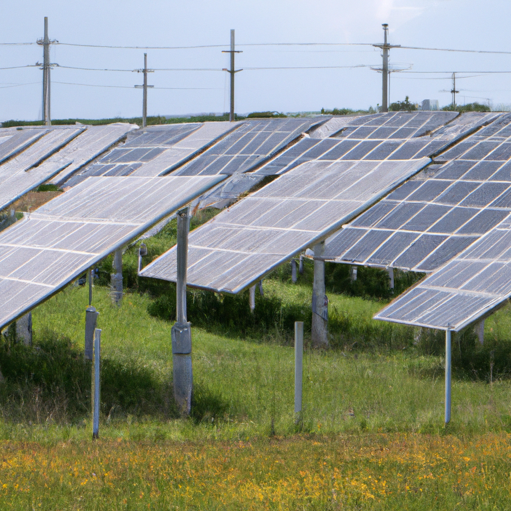 Impianto di energia solare in campo agricolo