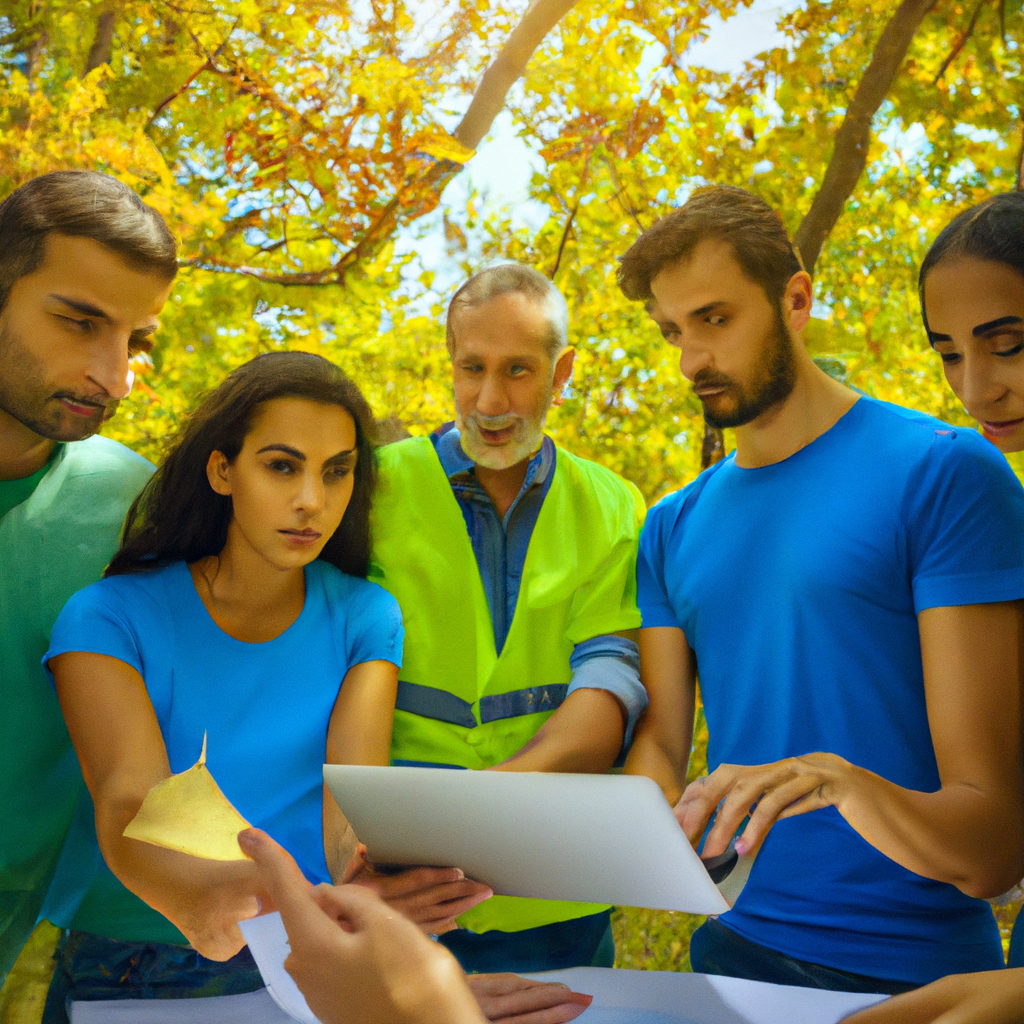 Team di esperti che lavora su progetti ecologici